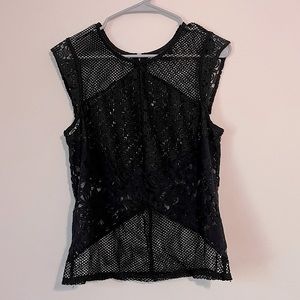 Mossimo Size Medium Black Mesh Top
